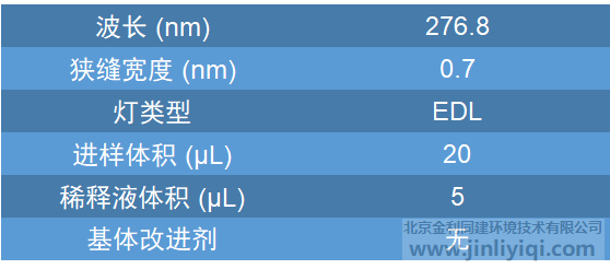 仪器测试参数